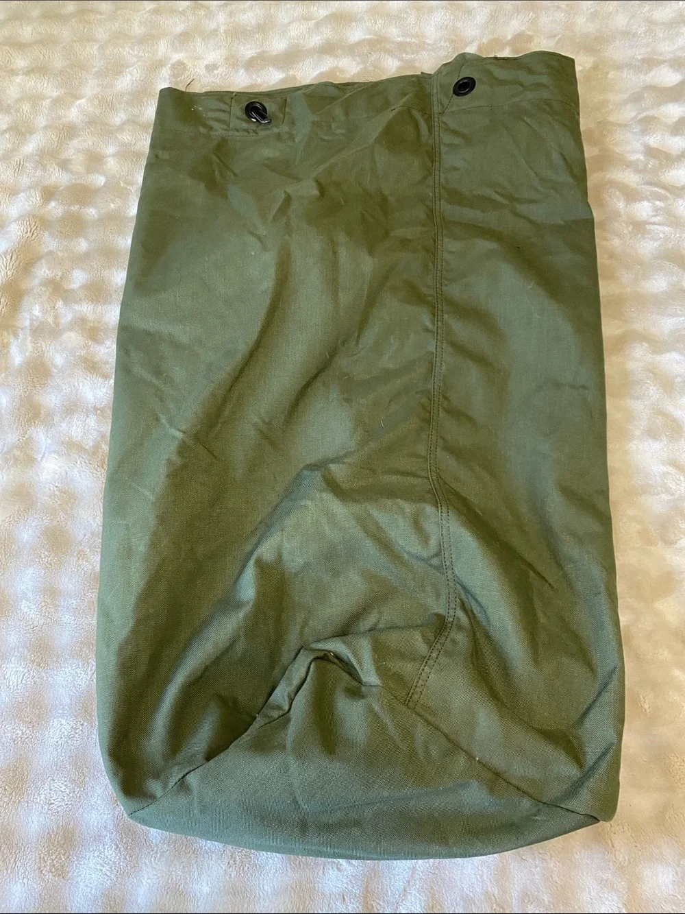 Vintage Military Top Load Duffle Bag Rut Sack Heavy Duty Nylon Canvas Green LG